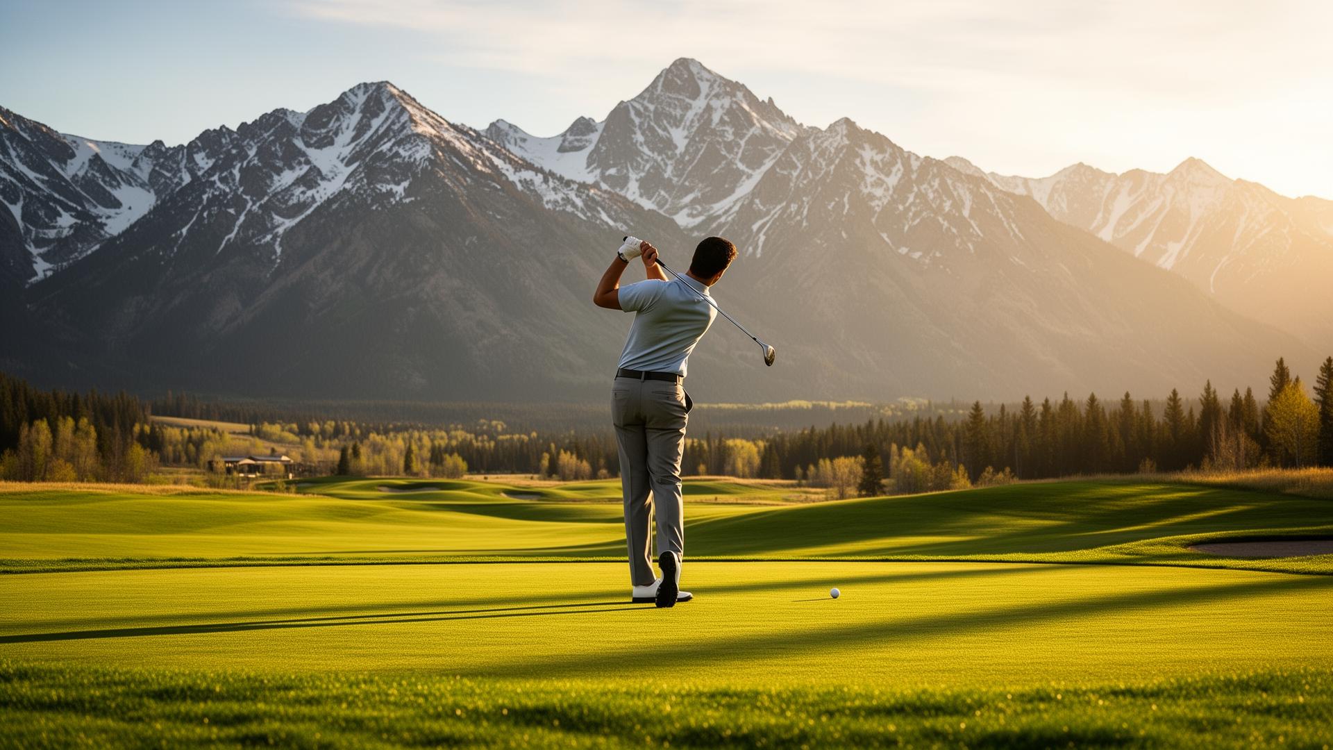 Championship golf at Homestead — Wasatch fairway at golden hour